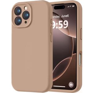 LOVE 3000 Designed for iPhone 16 Pro Case, Premium Silicone with [Soft Anti-Scratch Microfiber Lining] Shockproof Protective Phone Case for Men Women Girls 6.3", Light Brown