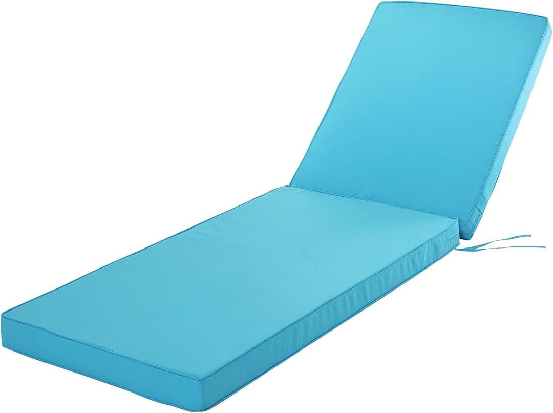 Chaise Lounge Cushion for Outdoor Furniture, Waterproof Fade and Tear Resistant Lounge Deck Chair Cushions for Patio Lawn Pool Resort Hotel, 80x26x3 Inch, Teal