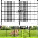 15 Panels No Dig Fence with Gate, 32 in(H) X 36 ft(L) Garden Decorative Fence Animal Barrier for Dogs, Rustproof Metal Garden Edging Border for Outdoor, Yard, Patio, Black