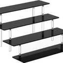 HENABLE 4 Tier Perfume Organizer Stand, Acrylic Risers Display Stands, Display Risers, Perfume Shelf Dessert Display for Party, Figure Stand Funko POP Shelves, Black Cupcake Stand Holder