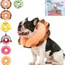 KOOLTAIL Inflatable Dog Cone Collar, Soft Donut E Collar for Dogs After Surgery to Stop Licking Enhanced Alternative, Blow Up Pet Neck Pillow Recovery Adjustable Cone for Dog Cat, Upgrade Size, Lion M