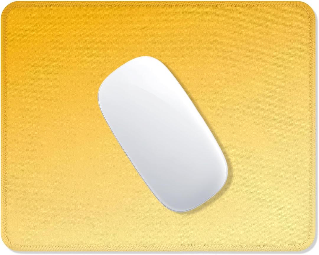 2 x ITNRSIIET Mouse Pad Non-Slip Rubber Base Smooth Surface Stitched Edges Waterproof Durable Compatible with All Mice for Office & Gaming, Desk Accessory, 10.2x8.3x0.12 inch, Yellow Gradient
