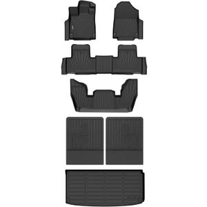 Binmotor-All Weather Custom Floor Mats with Cargo Liner for Acura MDX 2025 2024-2022, 1st & 2nd & 3rd Row Full Set Car Mats TPE, Heavy Duty Car Floor Liners for MDX Accessories