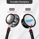 SCIAN Stethoscope Dual Head for Nurses,Doctors,Med Students, Classic Stainless Steel Stethoscope Home Diagnostics Medical Supplies with Carrying Bag, New Black