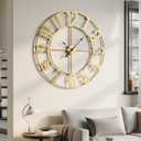 Cuspin 40 Inch Large Wall Clock, Extra Large Gold Clocks for Living Room, Battery Operated Wall Clock Silent Non-Ticking, Easy to Read Arabic Numerals, Modern Decorative Clock for Home Decor