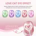 Heart Magnet for Cat Eye Gel Polish, 5 Pack Cat Eye Magnet for Nails, DIY Manicure Kit with Y-Shaped Guide Sticks, Professional Nail Magnet for Home and Salon Use