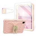 ACEMO for iPad Air 5th Generation Case iPad Pro 11 inch Case 4th 3rd for Kids Girls with Screen Protector, Butterfly Kickstand, Shoulder Strap, Pencil Holder Cover for iPad Air 4th Gen 10.9''  Pink