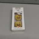 Bibs Pacifiers Color Collection, Set of 2 BPA-Free Latex Pacifiers Made in Europe, Round Nipple Baby Pacifier. (6+ Month (Pack of 2), Mustard)