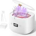 BRNMLD Ultrasonic Retainer Cleaner, 45kHz Sonic Retainer Cleaner Machine Dental Cleaning Pod for Dentures, Mouth Guards, Braces, Toothbrush Heads, Jewelry, 5 Modes for All Dental Appliances (White)