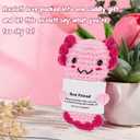 3 x Mini Funny Positive Axolotl, Inspirational Handmade Crochet Animal Funny Gifts for Women Men Friend Coworker Teen, Emotional Small Gift for Birthday Graduation Teacher Appreciation