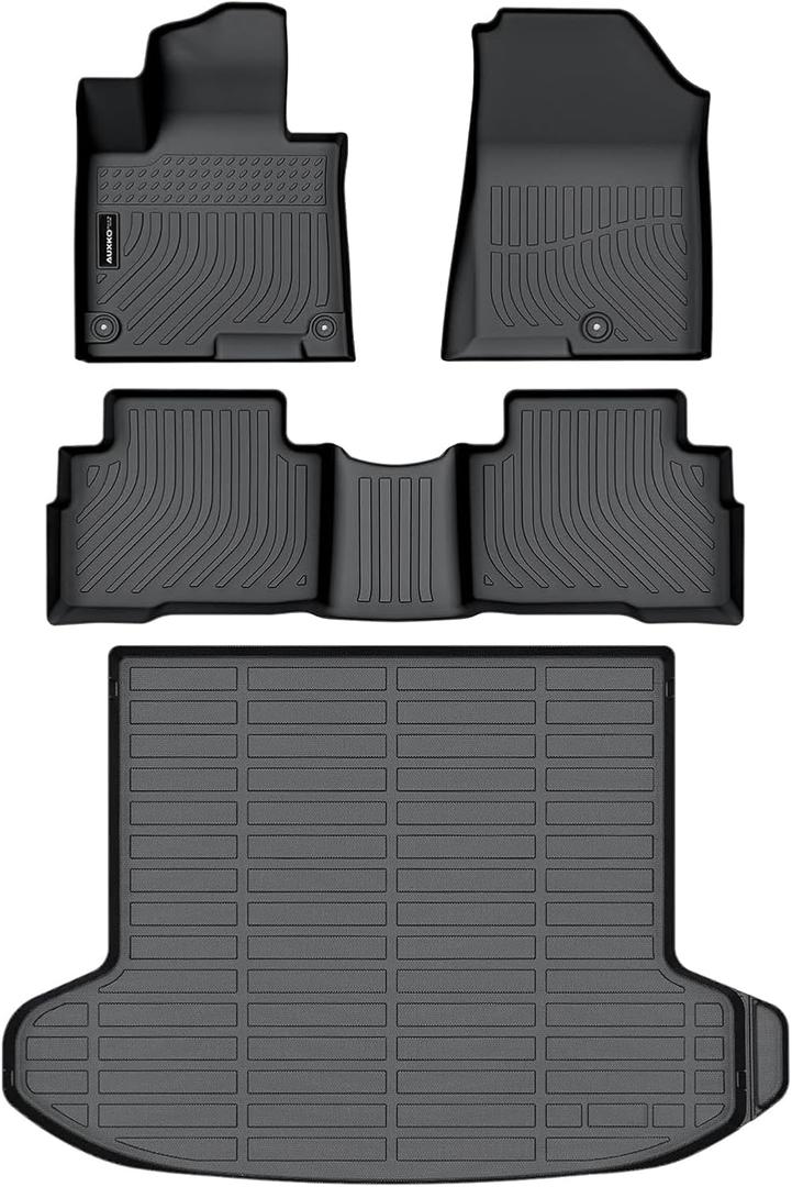 Auxko All Weather Floor Mats Cargo Liner Fit for Kia Sportage Hybrid 2023 2024 2025 (Not PHEV) TPE Rubber Sportage Accessories All Season Guard Odorless Anti-Slip Cargo Liner