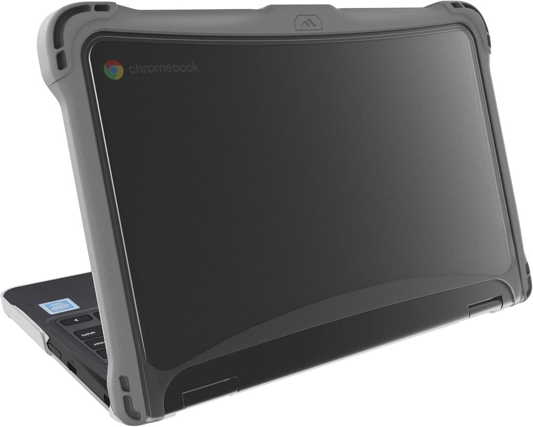 Brenthaven EXO Custom Case Dell Chromebook 3110/3100 11.6 inch |2-in-1| - Drop Tested Protection, Low Rubberized Feet, Seamless Asset Tagging, Snap in Installation for School or Work - Black