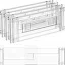 Yieach 4 Pack Clear Acrylic Drawer Divider 6 Inch High,Expandable from 14-20'',Adjustable Dresser Drawer Dividers for Baby Clothing,Underwear and Sock,Separators,Deep Drawer Separators for Kitchen