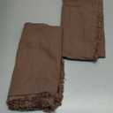 Foindtower Set of 2 Decorative Linen Fringe Throw Pillow Covers Boho Farmhouse Cushion Cover with Tassels Soft Accent Pillowcase for Couch Chair Sofa Bed Living Room Home Decor,1818 Inch,Rust Red (Autumn Glaze)