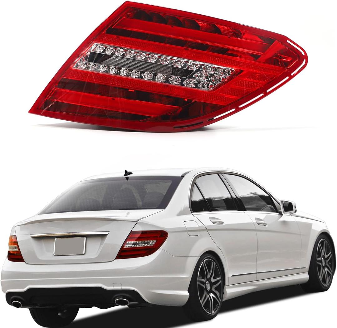 ZXMT LED Type Outer Tail Light Lamp Assembly Compatible with Mercedes Benz W204 C-Class 250 C250 C300 C350 2011 2012 2013 2014 Rear Tail lamp Bake Lamp 2049060703 MB2801135(Right Passenger side)