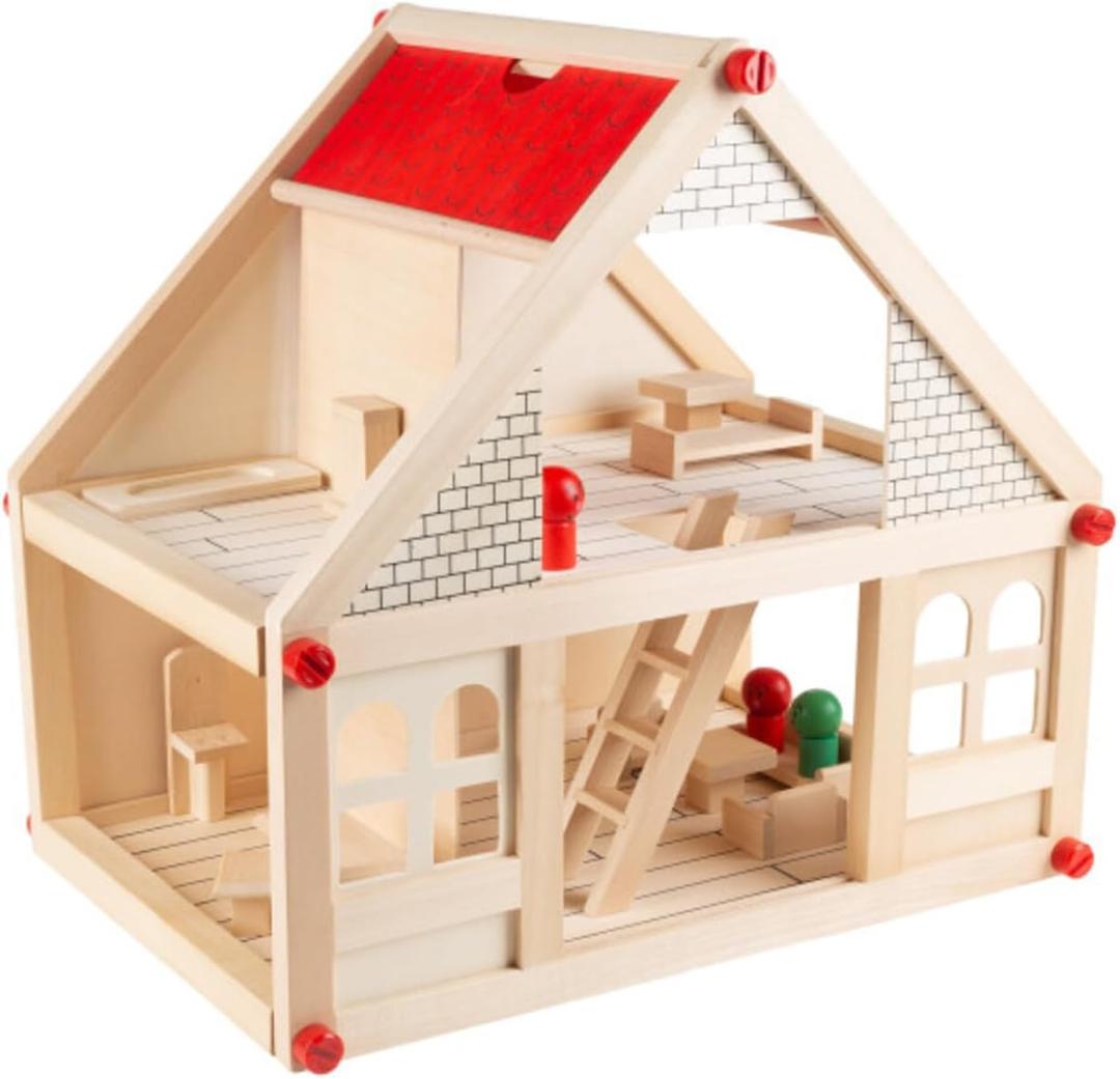 Hey Play Dollhouse for Kids, 15.75” x 11.5” x 15”, One Size