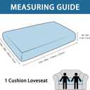 Loveseat Cushion Cover Leather-Look 1PC Stretch Love Seat Slipcover for Living Room Individual Couch Seat Protector, Pet-Friendly, Non-Slip, Easy Fit - Dark Brown