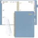 SUNEE 2026 Weekly & Monthly Planner 6.4"x8.5"- 12 Month (January 2026 - December 2026), Vegan Leather Cover, Pocket, Bookmark, Notes, Monthly Tab, Gray Blue