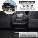 Aunginsy Rear Seat Central Armrest Cup Holder Cup Frame Trim Cover Compatible with Toyota Tundra/Sequoia 2022-2025 2026, Car Back Row Center Console Water Cupholder Decorative Sticker ABS Accessories