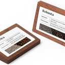LIANHELILAI 2 Pack Wood Label Holder Stand or Recline for Tabletop Price Tag Business Data Place Card Display Small Sign Holder 3.54x2.17 inch for Store Retail Labeling Place Card