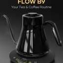 Cocinare Gooseneck Electric Kettle, 1F Temperature Control, 1500W Fast Heating, Pour Over Coffee & Tea Kettle with Brew Timer & Keep Warm, Stainless Steel, 0.9L (Soulages Black)