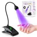 UV Light for Nails Touch Nail Dryer Rechargeable & Type-C Led Nail Lamp with Black Clamp Gel X Lamp and Flash Cure Professional Manicure Home Salon (3W-Black)