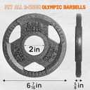 Yes4All Tri-Grip Handles Cast Iron Olympic Weight Plates, 2-Inch Weight Plates for Weight Lifting with Smooth and Durable Finish, Suitable for Strength Training Exercises (Single, Pair and Set)