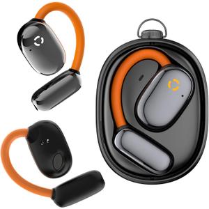 True Open Ear Earbuds Wireless Headphones with Enhanced Sound,Secure Fit, Lightweight Design, IPX4 Waterproof, DNC Mics, Bluetooth 5.4, Punchy Bass, Ideal Earphone for Running, Gym, Workouts