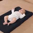 Aullar Solid Changing Table Pad Cover Cradle Sheet, Fits 32"/34''x16 Contoured Diaper Changing Pad, Ultra Soft Cozy Dots Plush Changing Table Covers, Breathable Wipeable Removable (Black)