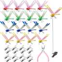 Kleeblatt Dragonfly Clip 16pcs - DIY Dragon Fly Clips, Hair Accessories, Garden Decor, and Outdoor Decorative Stakes - Ideal for Garden & Patio Enhancement(in Bags)