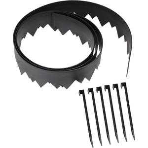 EasyFlex Pound-in Landscape Edging with Bonus Anchoring Stakes, 4.5 in. Straight Top Plastic Garden Border, 20 Foot Kit, Black, (3500-20CXX-3)