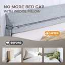 Bed Wedge Gap Filler King Size, Wedge Pillow for Headboard Gap, Foldable Mattress Gap Filler Close The Gap (0–7") Between Headboard and Mattress, Bed Crack Pillow, 76×10×6 in, Light Gray