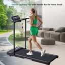 Compact Walking Pad with Handle Bar, Foldable Electric Treadmill with Handles and 3.5HP Powerful, Portable Small Walking Pads Treadmill for Home Small Spaces,400LBS Weight Capacity