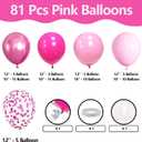 Pink Birthday Decorations for Women Girls, Pink Balloon Garland Arch Kit with 2 Hot Pink Checkered Foil Curtains for Baby Shower Anniversary Bachelorette Bridal Birthday Preppy Party Decorations