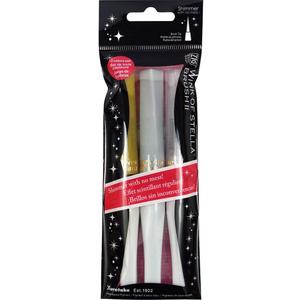 Kuretake ZIG Wink of Stella Brush II, Christmas Sparkle Glitter pen (Gold, Silver, Clear), Shimmer and Sparkle pens, for Card Making, Craft, Made in Japan