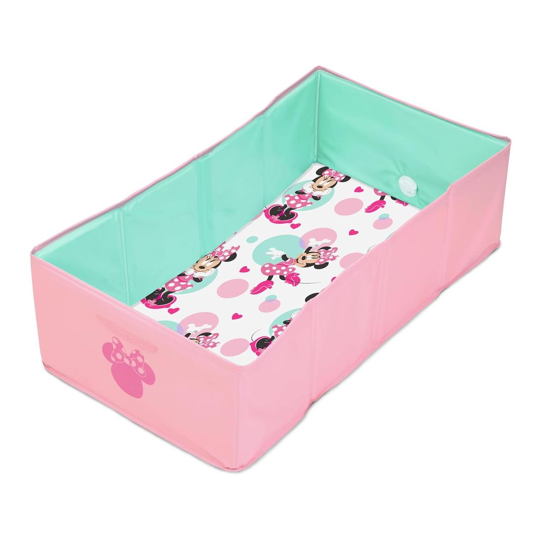 Disney Baby Minnie Mouse Tuckaway Toddler Folding Tub, Converts Shower to Bathtub, Folds to Store, Easy to Clean, Portable Baby Bathtub for Travel, 12M-5Y (29.7"L x 15.5"W x 8.2"H)