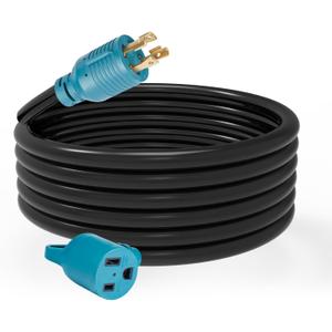 Welder Adapter Cord, L14-30P Twist-Lock Male to 6-50R Female, 4 Prong 30 Amp to 3 Prong 50 Amp Generator to Welder Adapter Power Cord, 10 AWG Heavy Duty,ETL Listed (10ft) (Blue and Black)