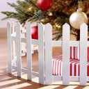 10 Pack Wooden Christmas Tree Fence,Extre Height 16 Christmas Tree Gate, White Fence for Cat, Small Dog, Suit for New Year Decoration