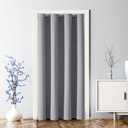 ChrisDowa Blackout Door Curtains for Doorway Privacy, Grommet Closet Curtains for bedroom closet door, Thermal Insulated Temporary Doorway Cover Room Divider Drapes (1 Panel, Light Grey, 34 x 80 Inch)