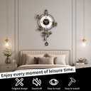 Large Wall Clock Silent Quartz Pendulum Modern Wall Decor 18.8x29.5in