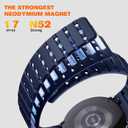 Bandletic Magnetic Silicone Band Compatible with Samsung Galaxy Watch 7 6 5 4 FE 40mm 44mm/for Galaxy Watch 6 4 Classic 43mm 47mm 42mm 46mm/Watch 5 Pro 45mm, 20mm No Gap Sport Strap for Men Women Navy Blue