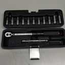 PRO BIKE TOOL 1/4 Inch Drive Click Bicycle Torque Wrench Set  2 to 20 Nm  Maintenance Kit for Road and Mountain Bikes - Includes Allen and Torx Screws, Extension Bar and Storage Box - ISO Certified (Silver)