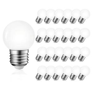 G45 Led Bulb Plastic Milky Globe E26 White String Light Ampoule 1W Garden Party Ball Lamps (E26 110V 1W)