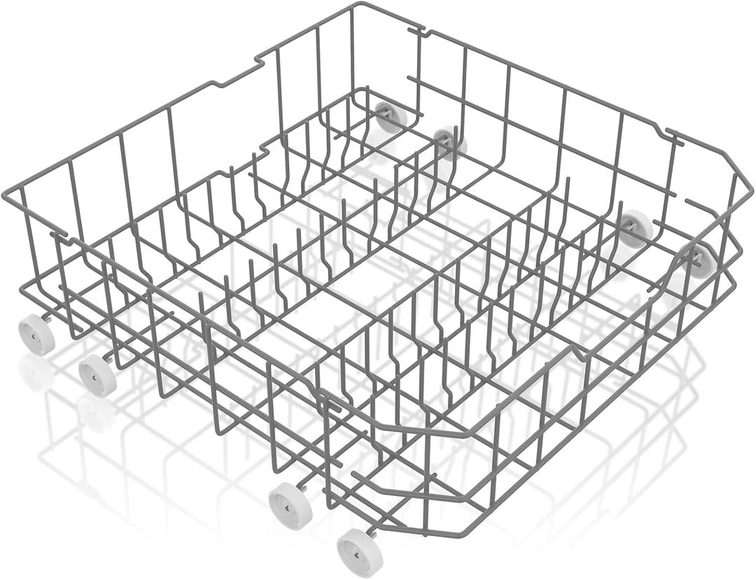 UPGRADED WD28X10384 Lower Rack Compatible with GE Dishwasher Rack Parts,WD28X10384 WD28X10165 WD28X10309 WD28X10166 GLD4560V00SS GLD4500N10BB GE Dishwasher Bottom Rack Replacement Parts with Wheels
