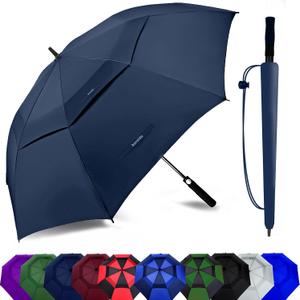 Golf Umbrella Large 54/62/68/72 Inch, Extra Large Oversize Double Canopy Vented Windproof Waterproof Umbrella, Automatic Open Golf Umbrella for Men and Women and Family.
