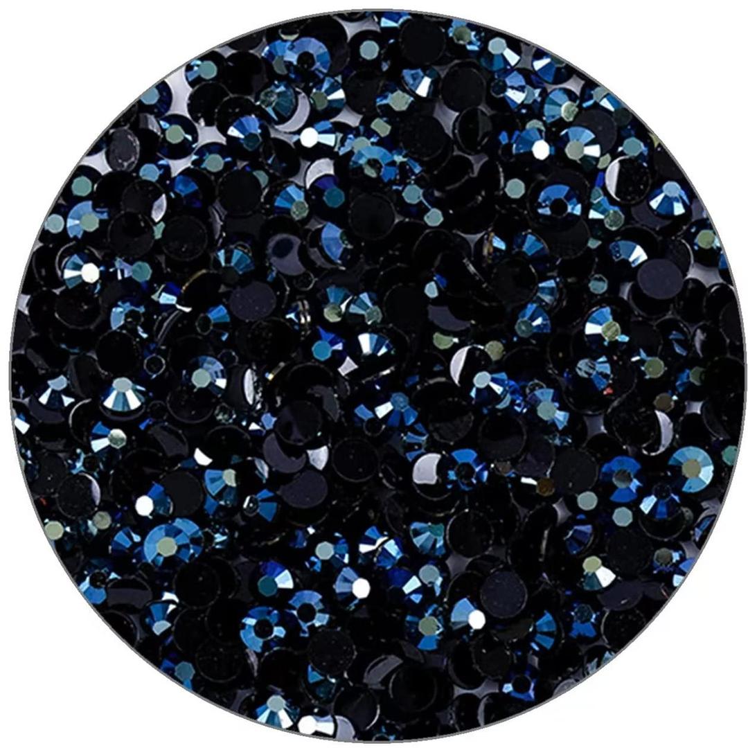 1000 Pieces SS20 5mm Flatback Rhinestones Clear Glasses Round Gems AB Crystals for Nail Art DIY Crafts Clothes Glitter Stones Ink-Blue