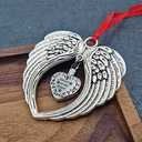 JUPPE Sympathy Gifts, Memorial Gifts for Loss of Loved One, Bereavement Thoughtful Gifts Angel Wings Christmas Tree Ornament, Half of My Heart is in Heaven Ornament Decor