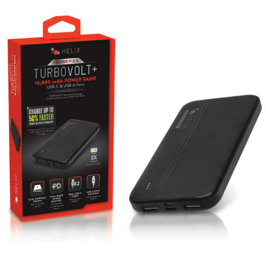 HELIX TurboVolt+ 16,000 mAh Power Bank USB-C & USB-A Ports