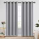 COSVIYA Grommet Room Darkening Curtains 84 inch Length 2 Panels, Thick Polyester Light Blocking Insulated Thermal Window Curtain Light Grey Drapes for Bedroom/ Living Room, 52x84 inches