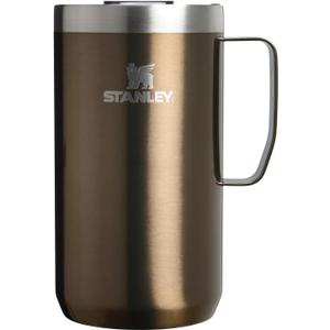 STANLEY Everyday Camp Mug | Drink Through Lid | Cup for Coffee, Tea and Drinks | Insulated Stainless Steel Coffee Mug | BPA-Free (24 Ounces, Gunshine Metal)
